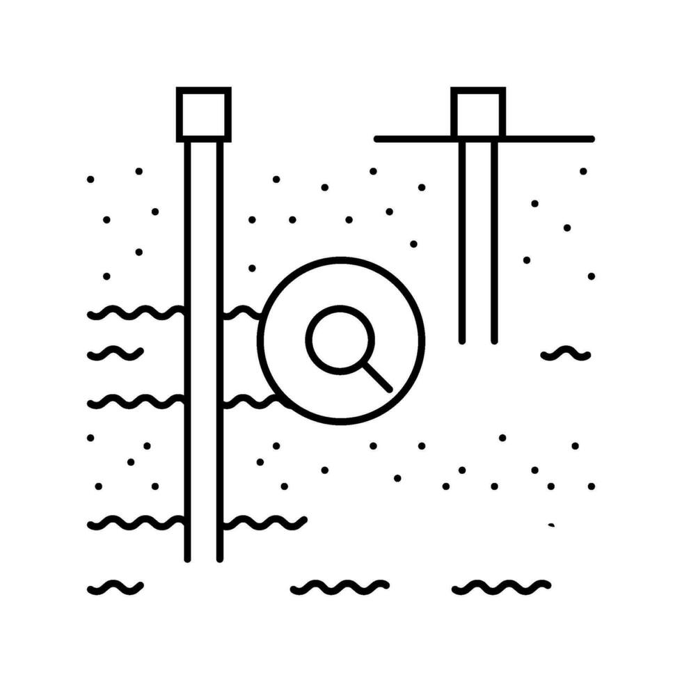 Boden Permeabilität Hydrogeologe Linie Symbol Vektor Illustration