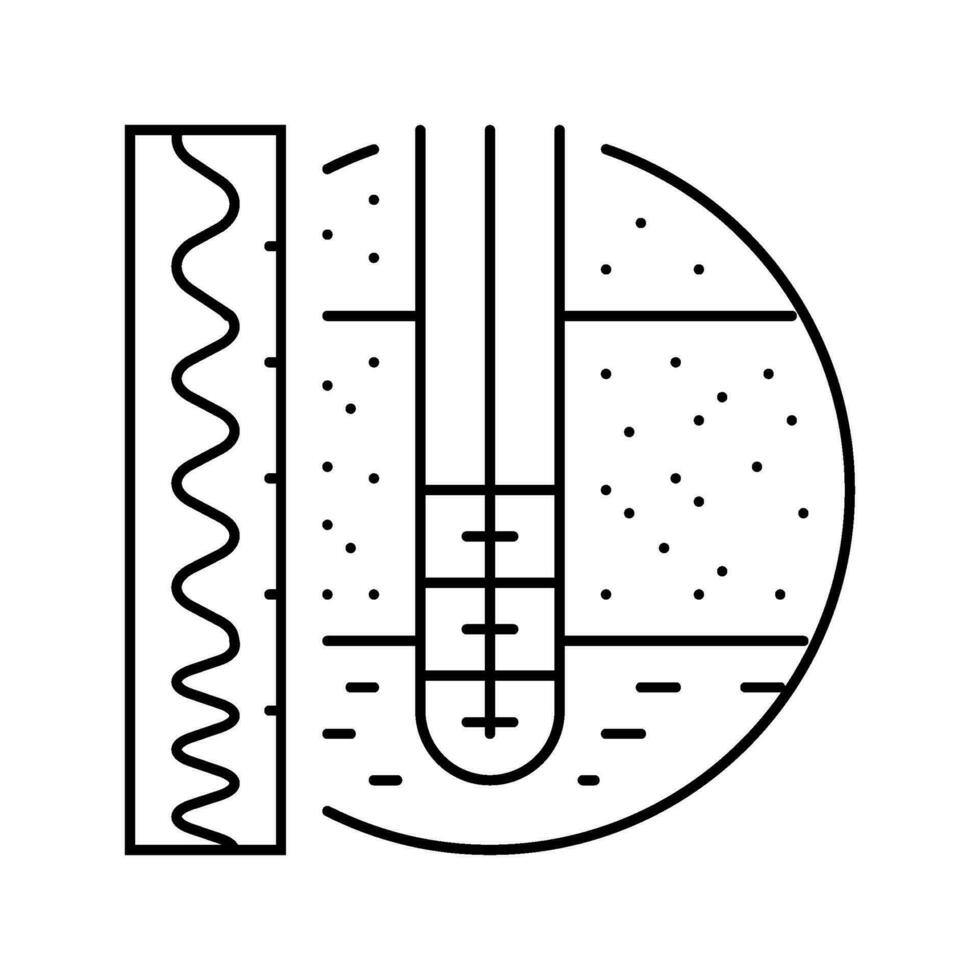 Boden Versickerung Hydrogeologe Linie Symbol Vektor Illustration