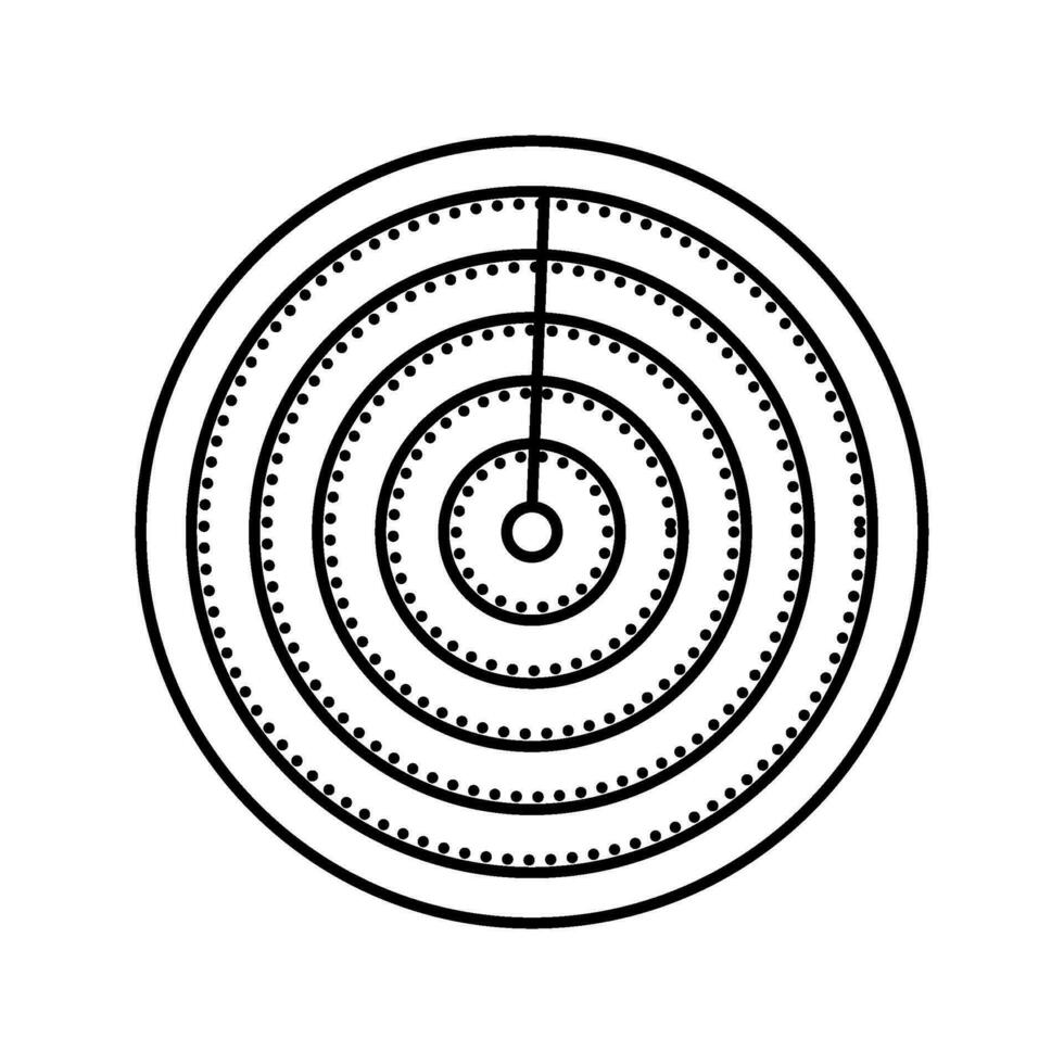 Feng Shui Kompass Taoismus Linie Symbol Vektor Illustration