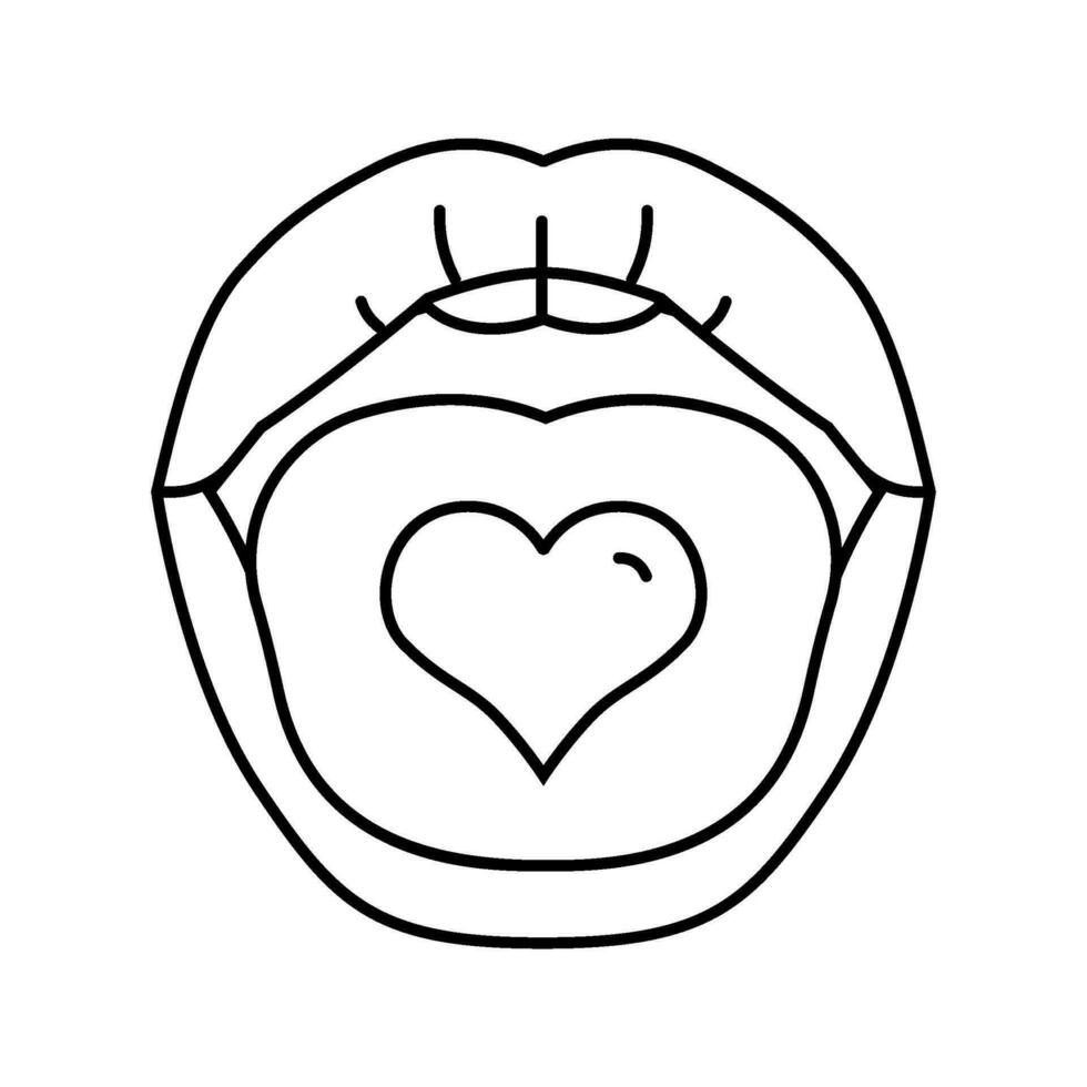 kärlek sexig mun kvinna linje ikon vektor illustration