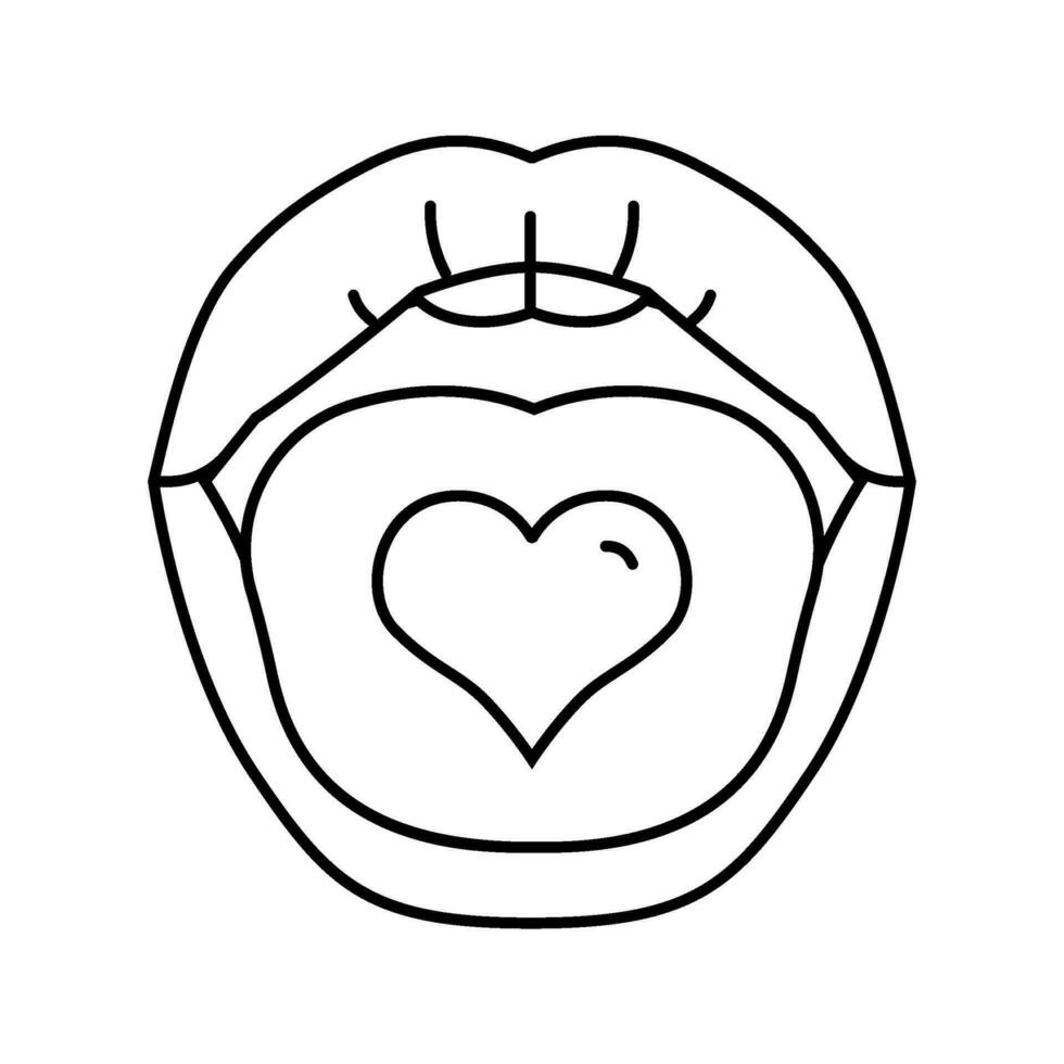 Liebe sexy Mund weiblich Linie Symbol Vektor Illustration