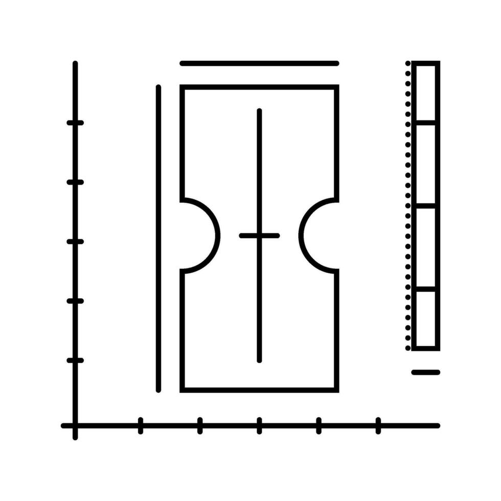 ändlig element analys mekanisk ingenjör linje ikon vektor illustration