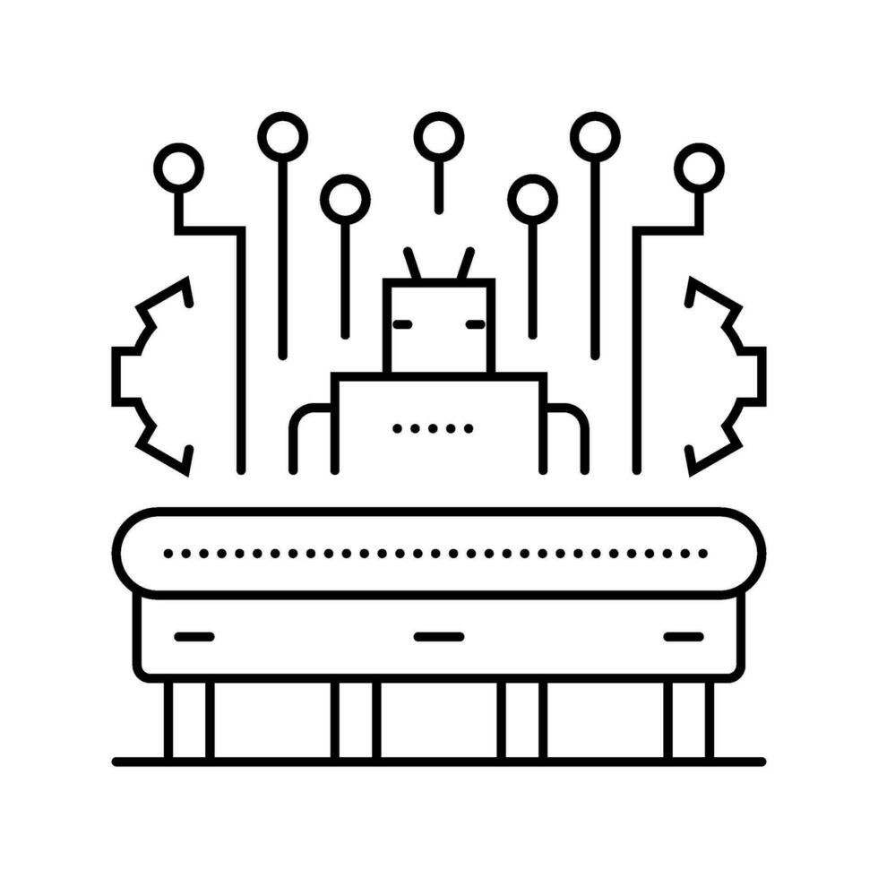 Fabrik Automatisierung Herstellung Ingenieur Linie Symbol Vektor Illustration