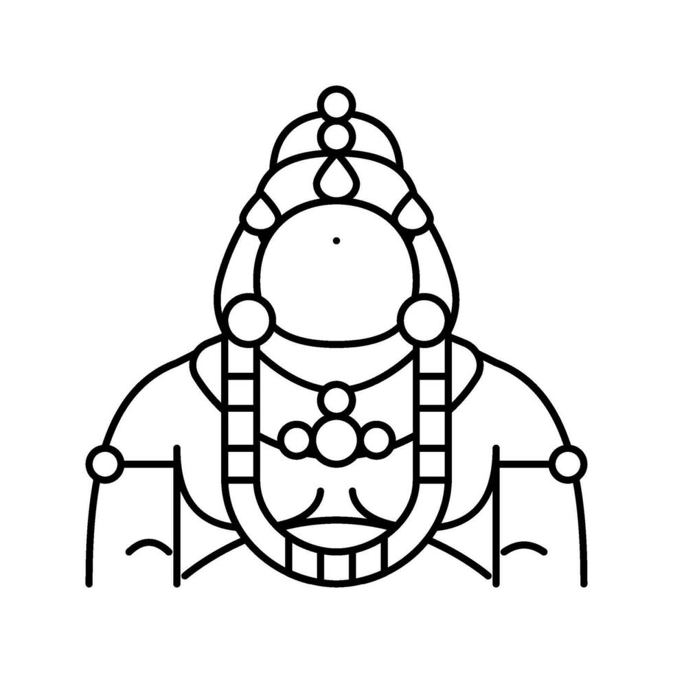 kubera Gott indisch Linie Symbol Vektor Illustration