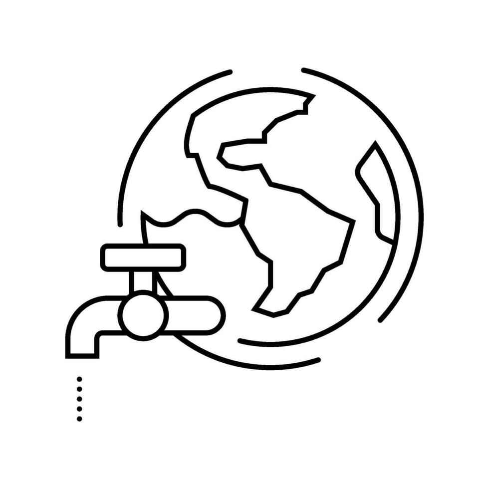 Wasser Erhaltung Umwelt Linie Symbol Vektor Illustration