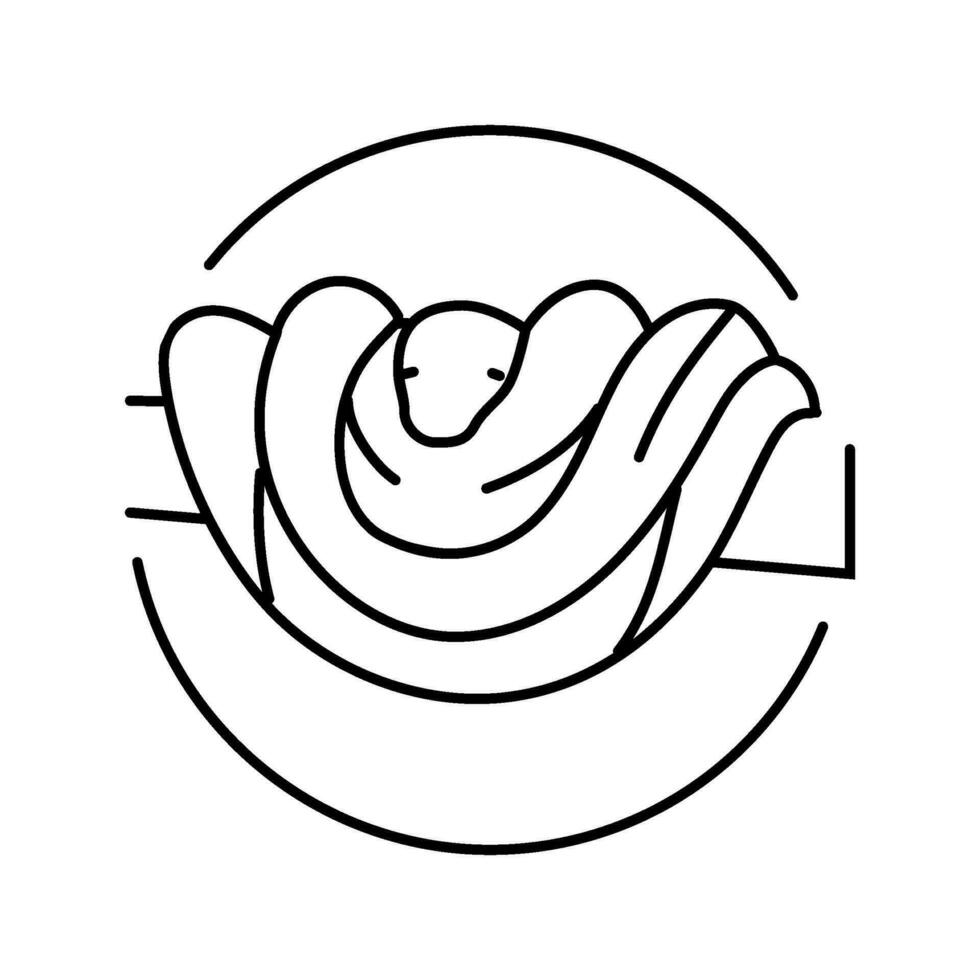 Schlange Baum Tier Linie Symbol Vektor Illustration