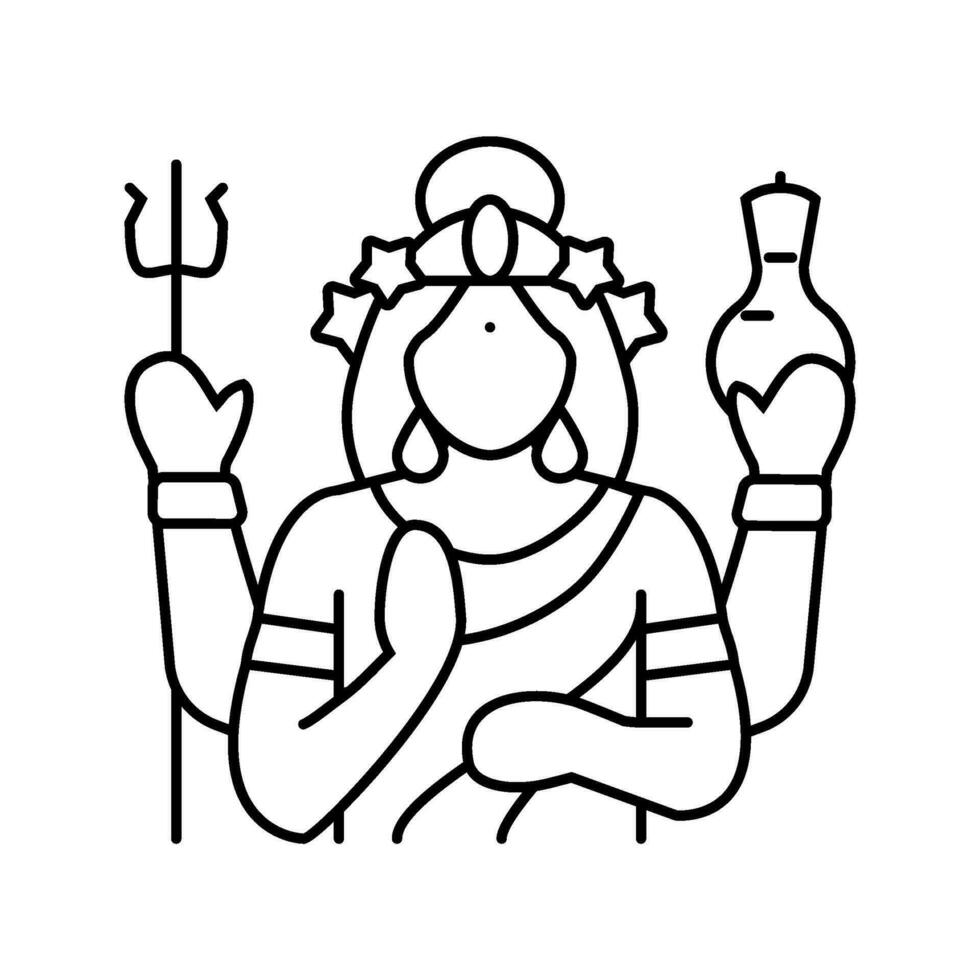 mohini Gud indisk linje ikon vektor illustration