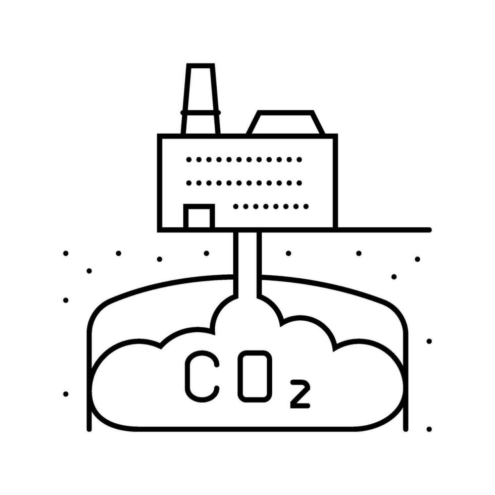 Kohlenstoff Erfassung Umwelt Linie Symbol Vektor Illustration