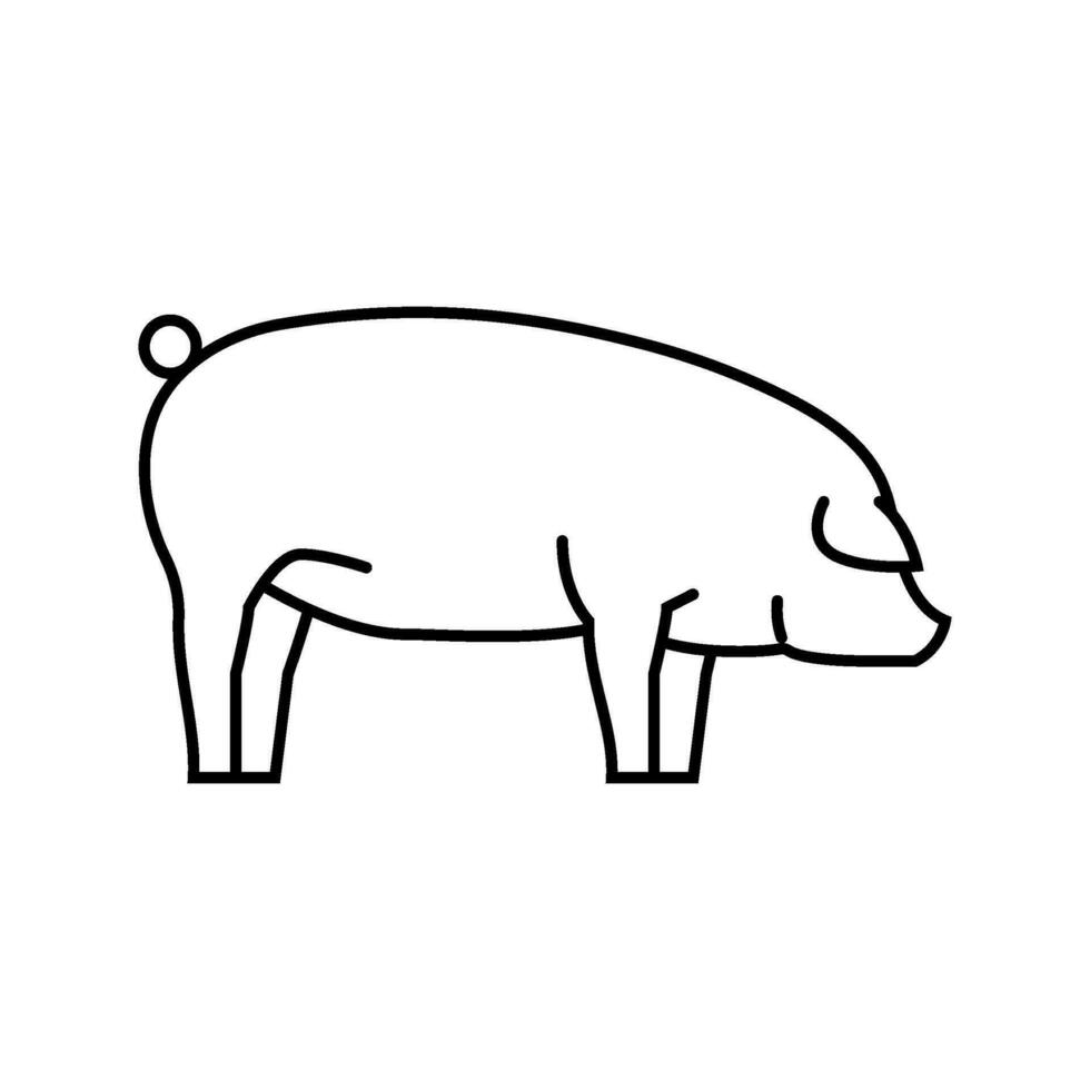landrace gris ras linje ikon vektor illustration