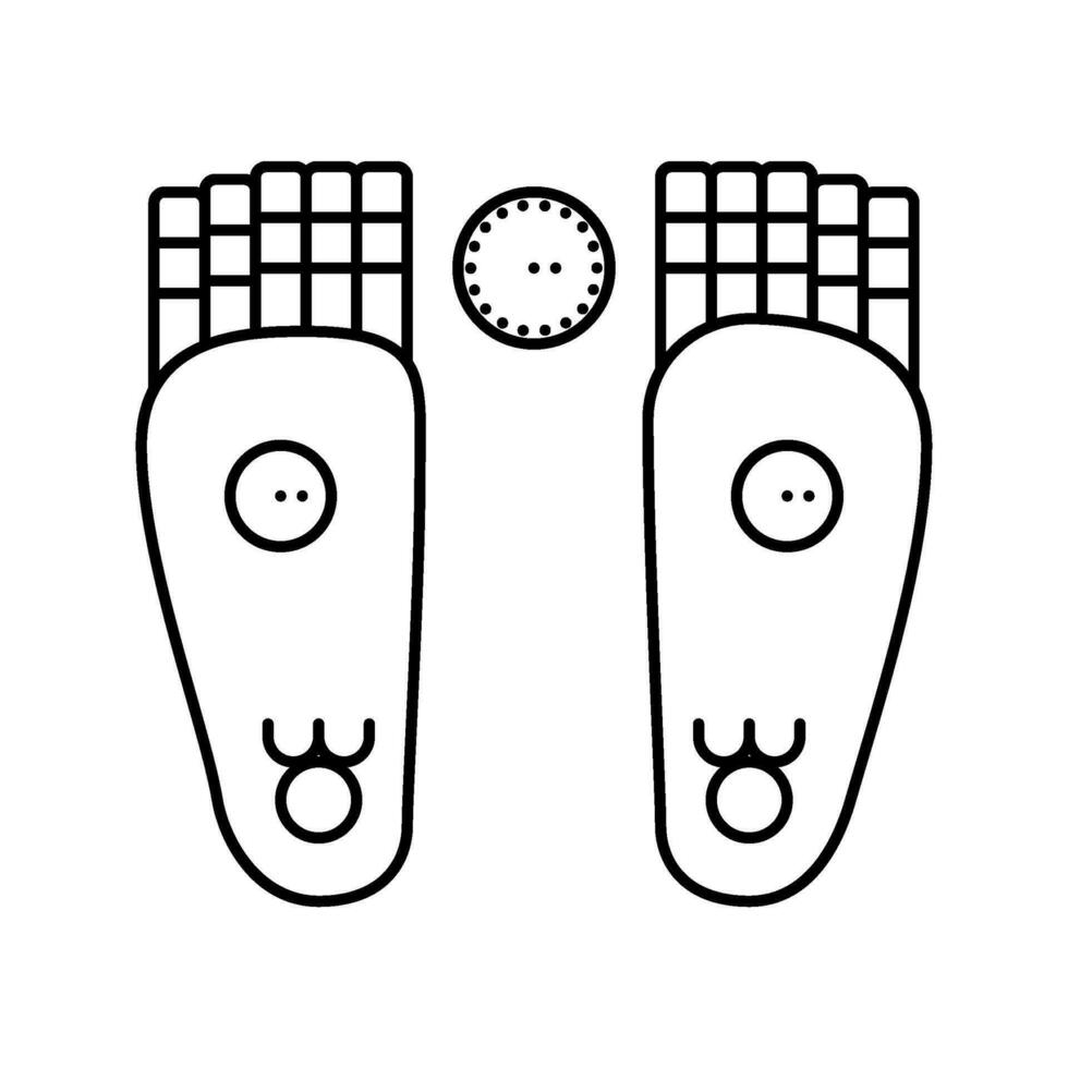 buddha fotspår buddhism linje ikon vektor illustration