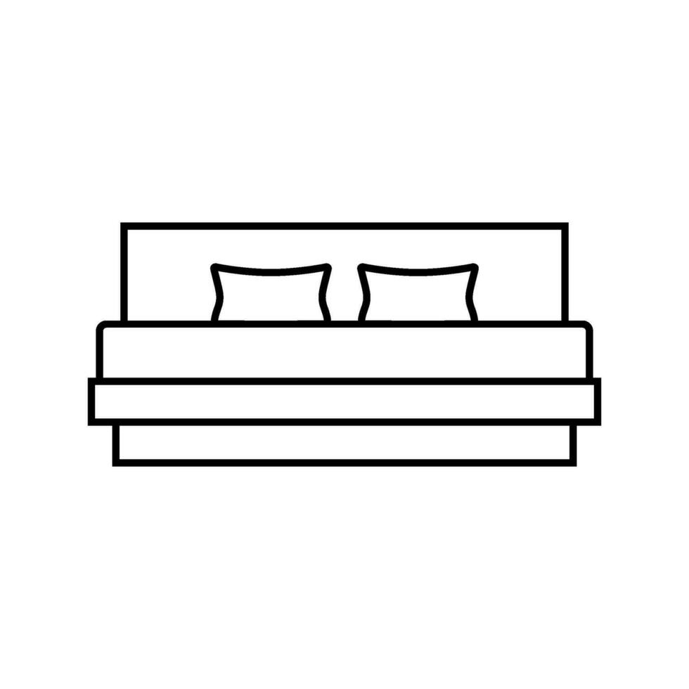 Bett minimalistisch stilvoll Linie Symbol Vektor Illustration