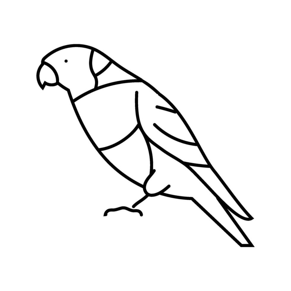 Regenbogen Lorikeet Papagei Vogel Linie Symbol Vektor Illustration
