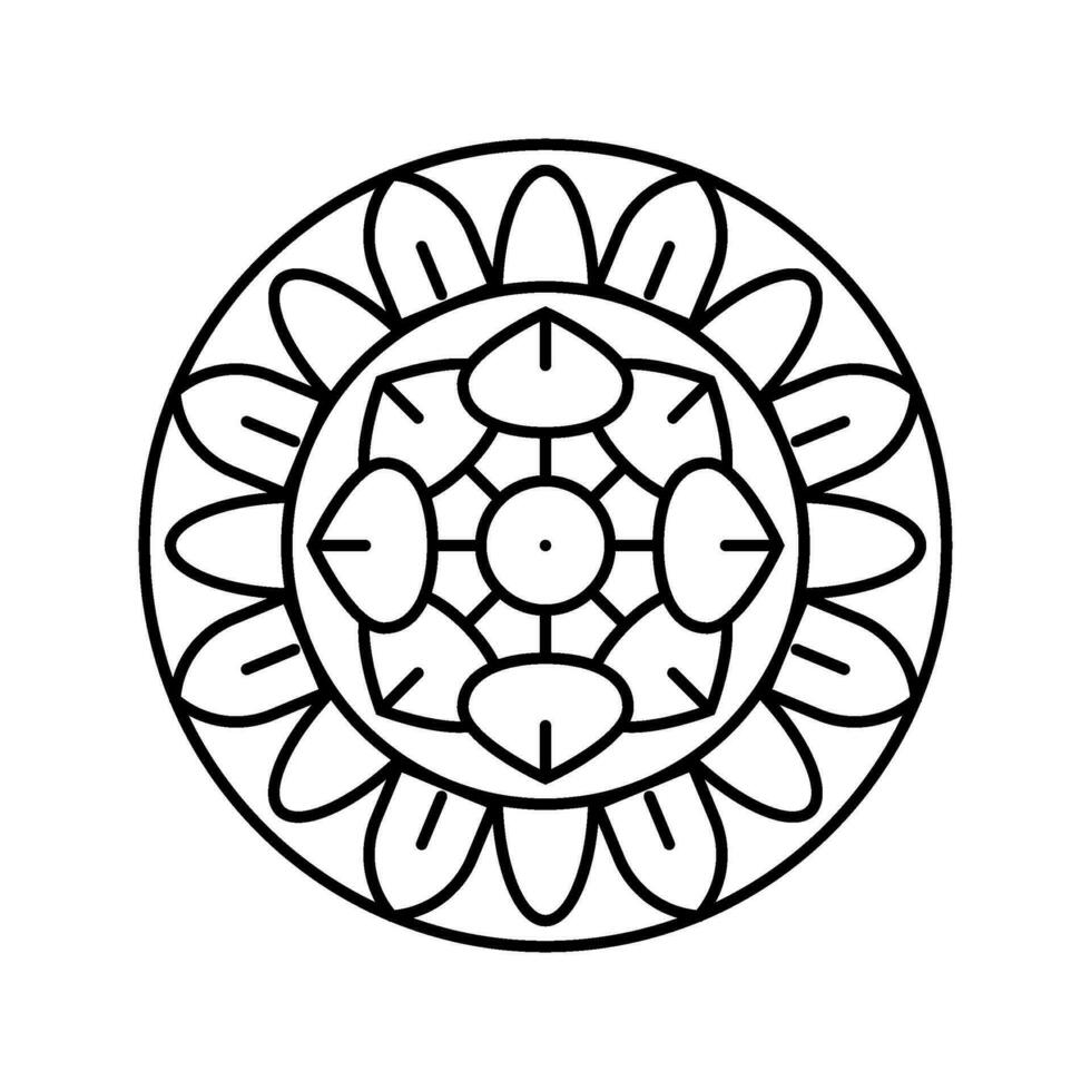 Mandala Buddhismus Linie Symbol Vektor Illustration