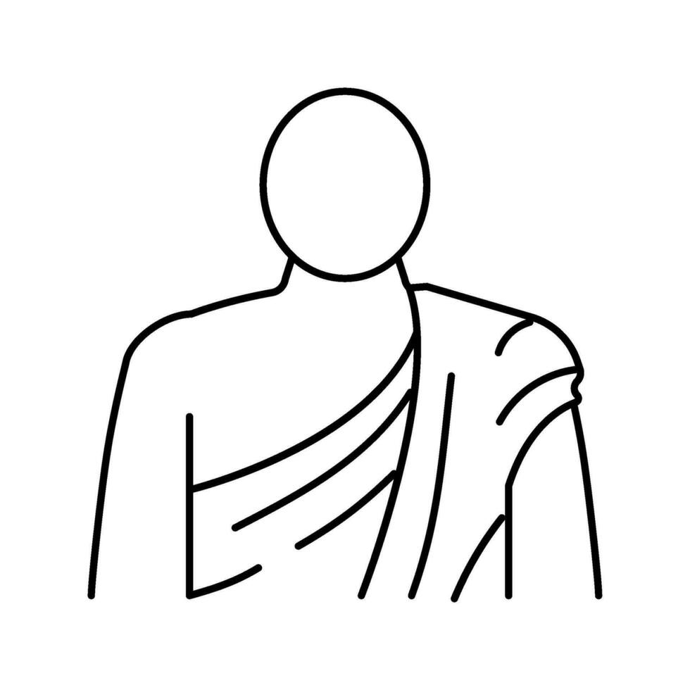 buddist munk buddhism linje ikon vektor illustration