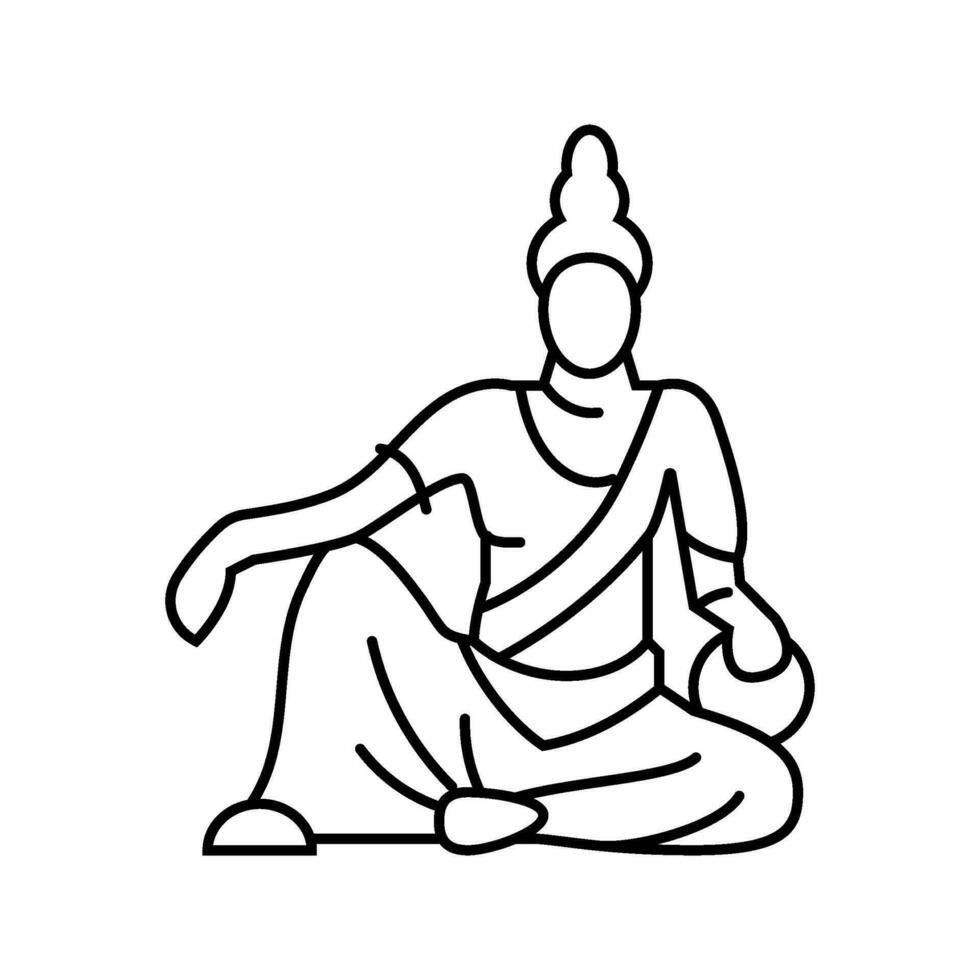 Bodhisattva Buddhismus Linie Symbol Vektor Illustration