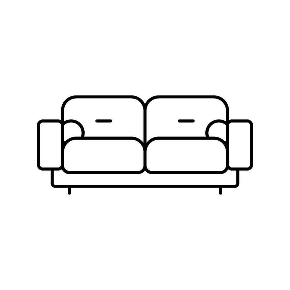 soffa mjuk mysigt linje ikon vektor illustration