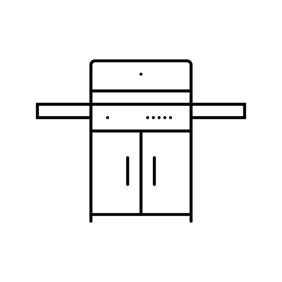 Grill Gas Bedienung Linie Symbol Vektor Illustration