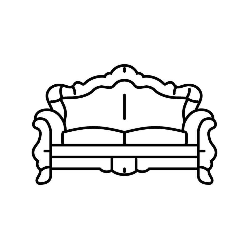 Sofa Luxus königlich Linie Symbol Vektor Illustration