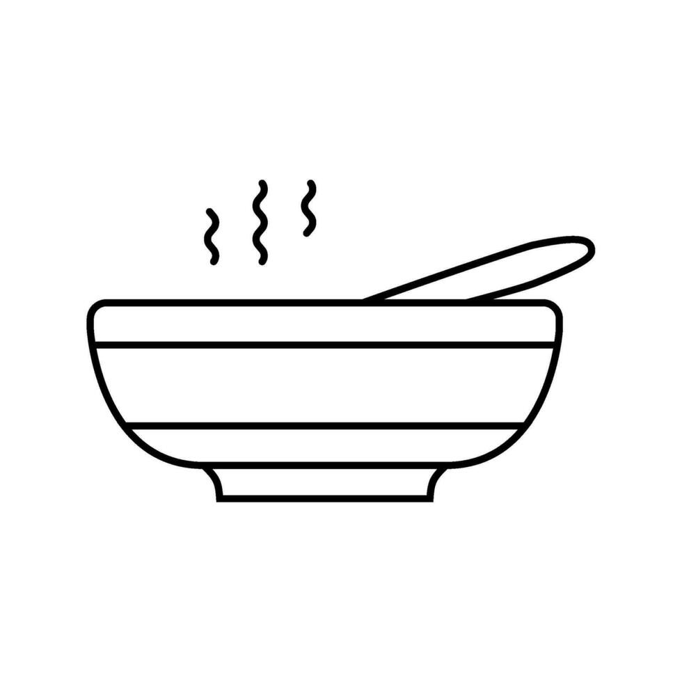 heiß Suppe Linie Symbol Vektor Illustration