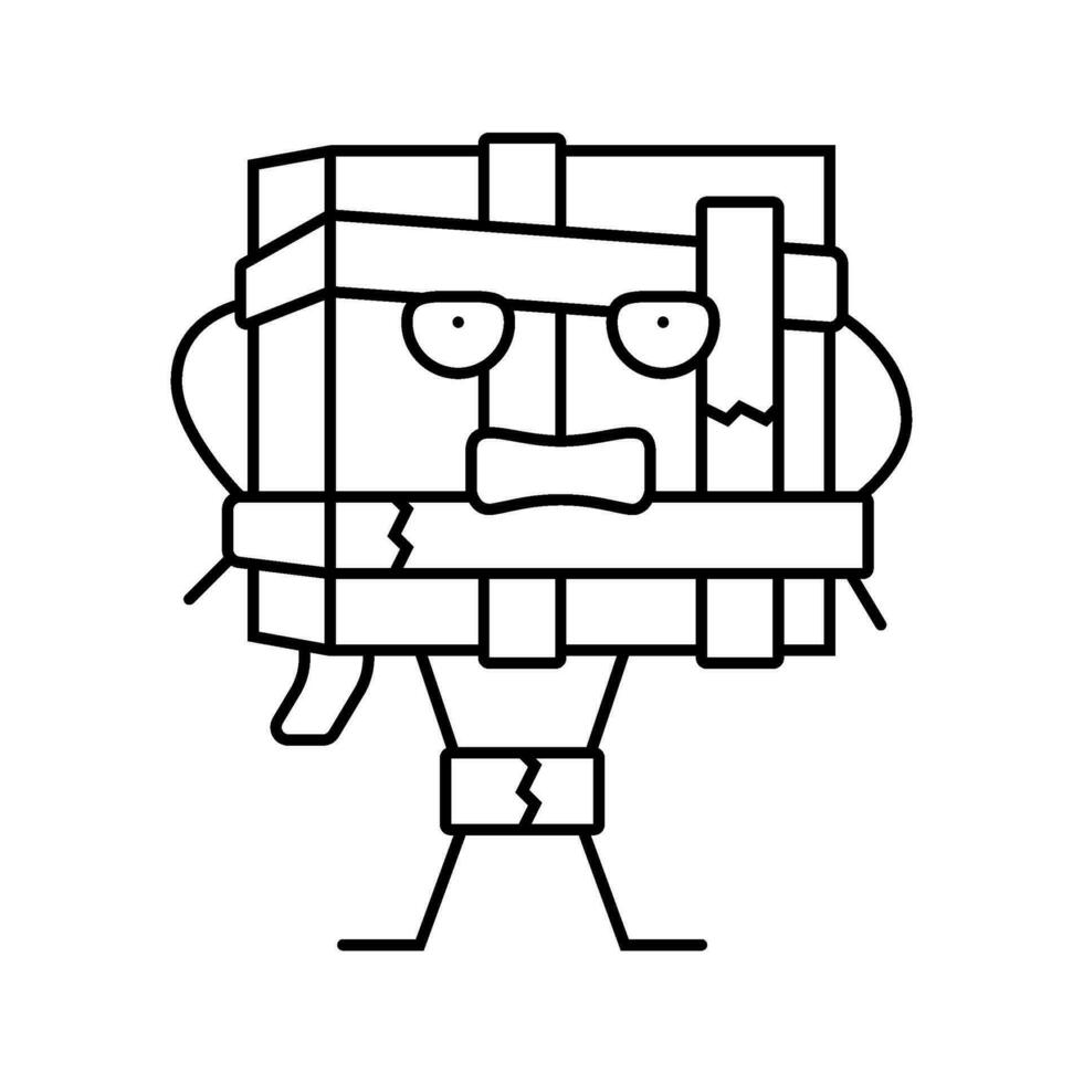 Band Karton Box Charakter Linie Symbol Vektor Illustration