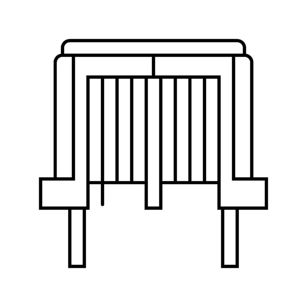 Induktor elektrisch Ingenieur Linie Symbol Vektor Illustration