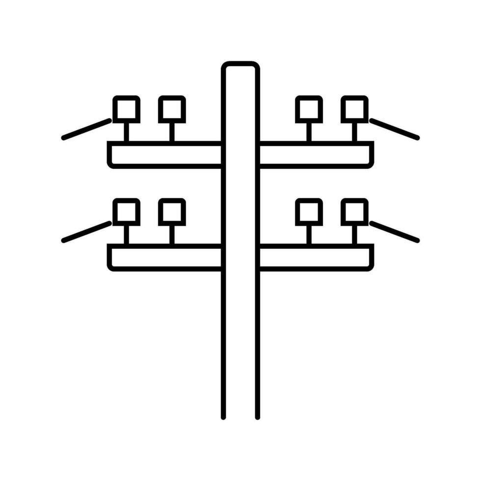 elektrisch Nützlichkeit Pole elektrisch Ingenieur Linie Symbol Vektor Illustration