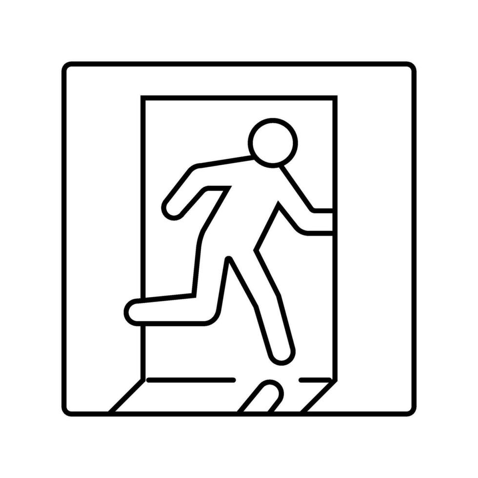 Notfall Ausfahrt warnen Linie Symbol Vektor Illustration