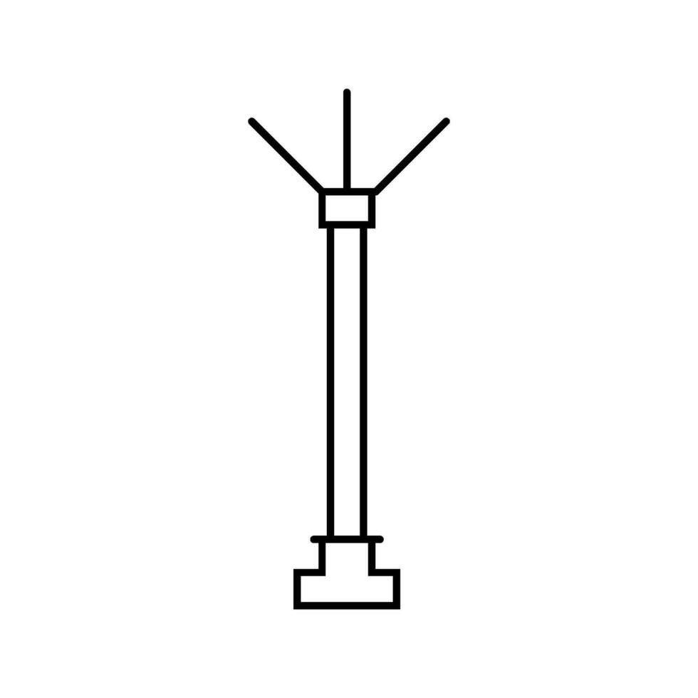 blixt- stång elektrisk ingenjör linje ikon vektor illustration