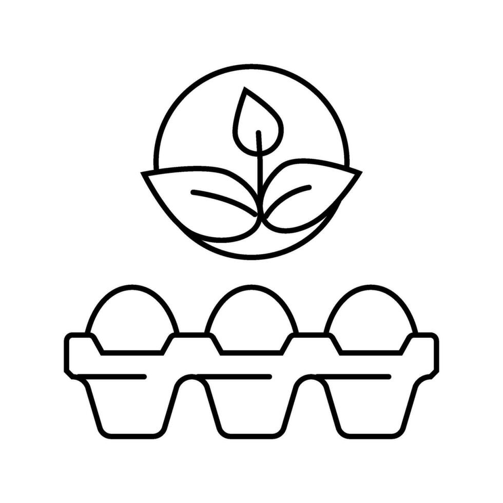 organisch Ei Hähnchen Bauernhof Essen Linie Symbol Vektor Illustration