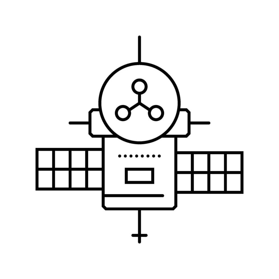 Plats sond flygteknik ingenjör linje ikon vektor illustration