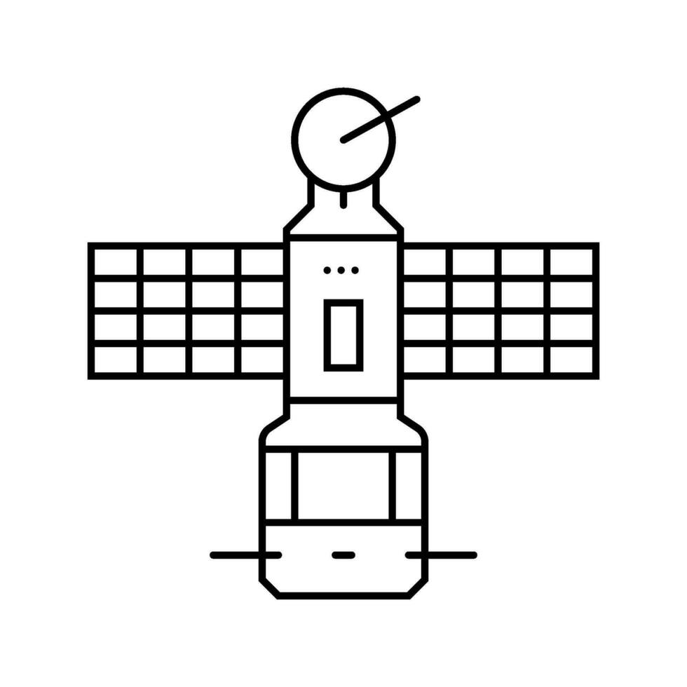 Satellit Technologie Luftfahrt Ingenieur Linie Symbol Vektor Illustration