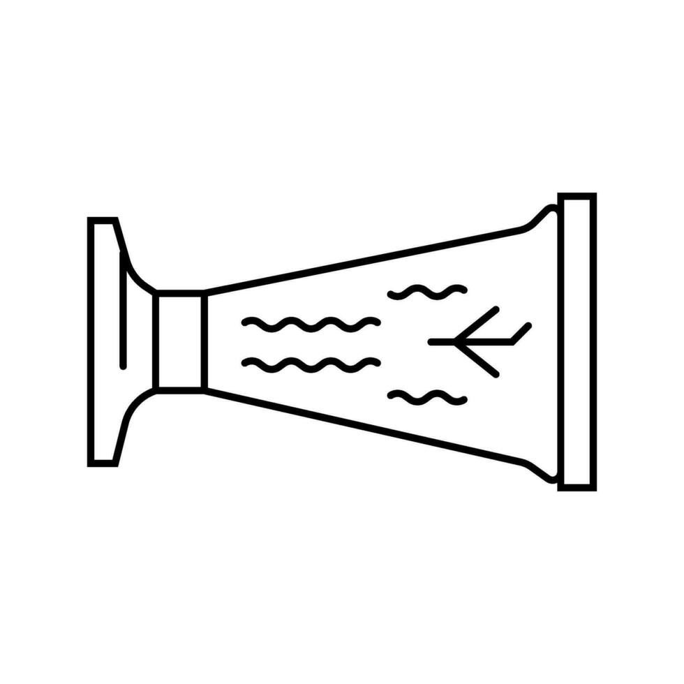 Wind Tunnel Luftfahrt Ingenieur Linie Symbol Vektor Illustration