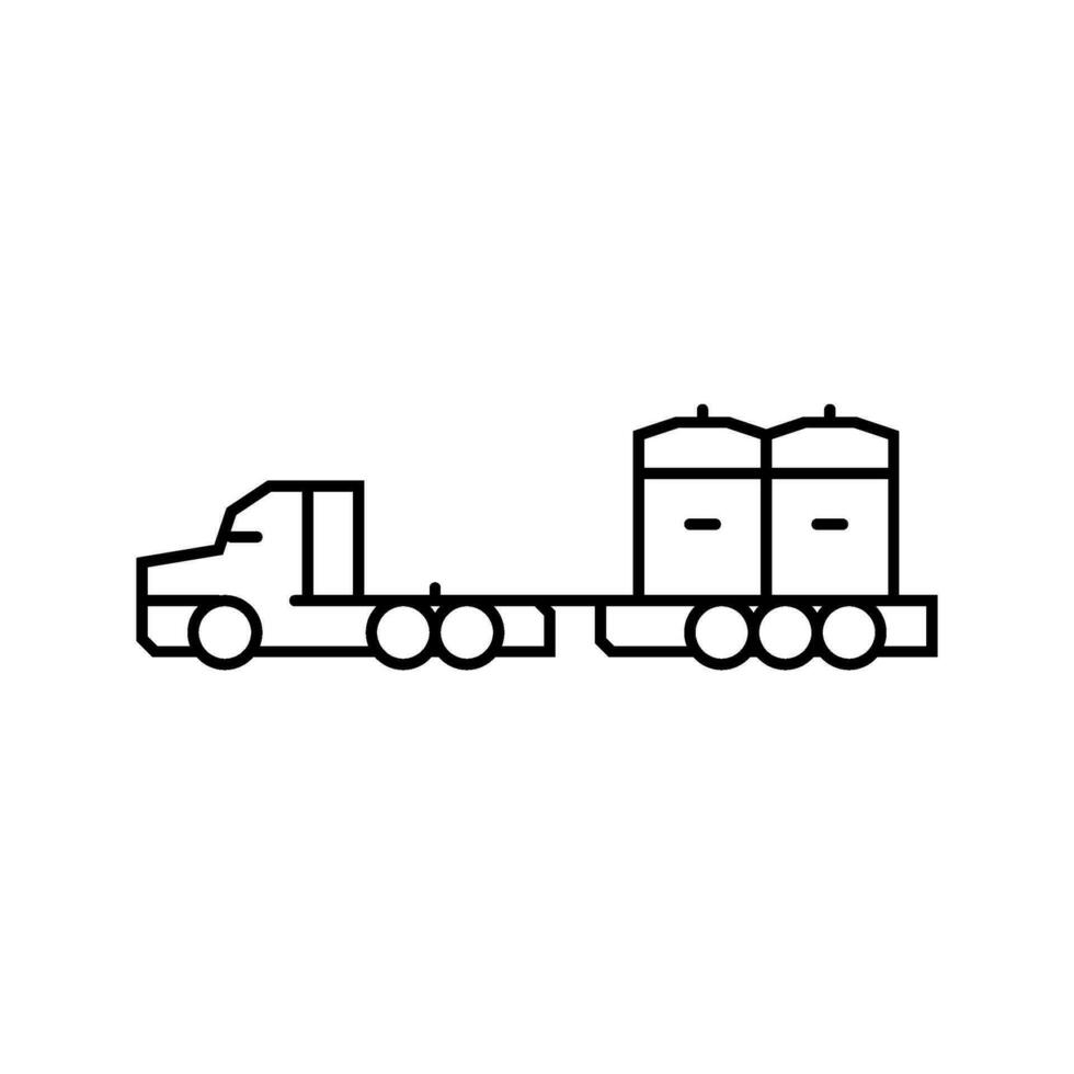 nuklear Abfall Transport Energie Linie Symbol Vektor Illustration