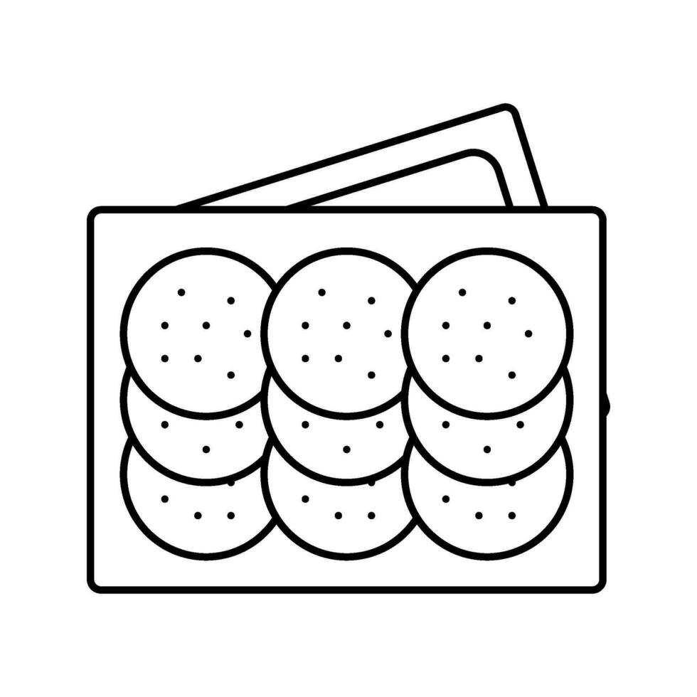 lunch låda barn måltid linje ikon vektor illustration