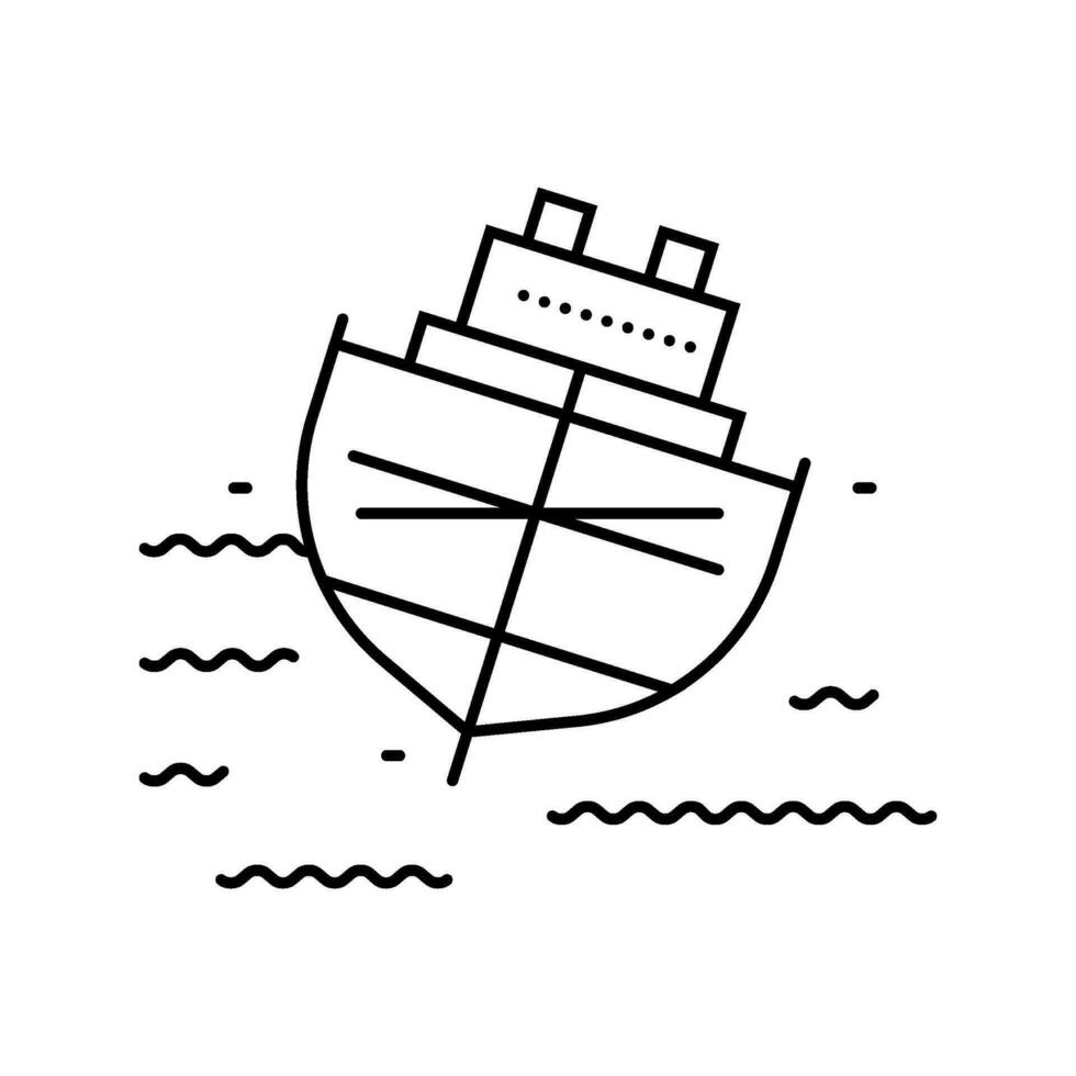 fartyg stabilitet marin linje ikon vektor illustration
