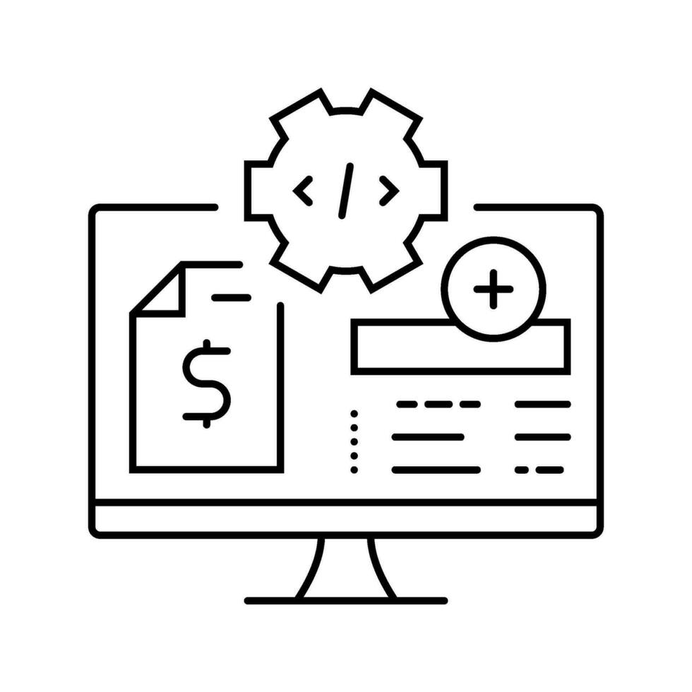 medicinsk kodning fakturering linje ikon vektor illustration