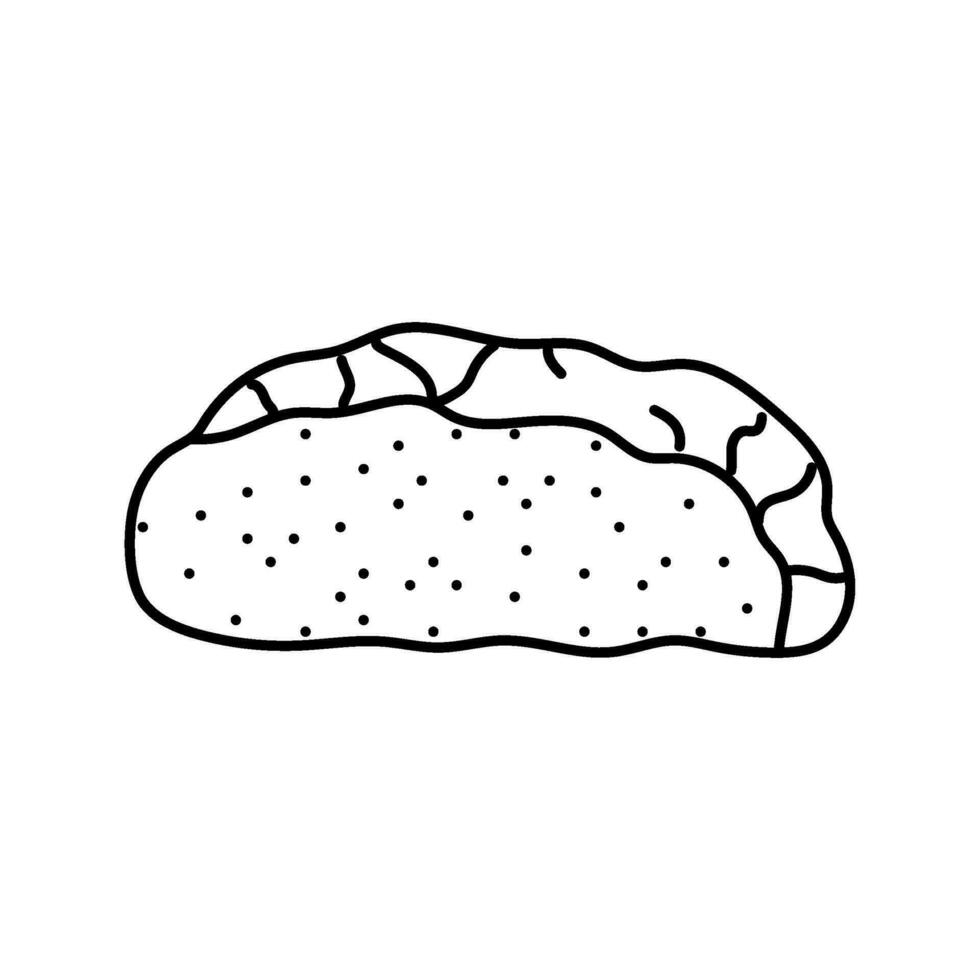 Mandel Biscotti Essen Snack Linie Symbol Vektor Illustration