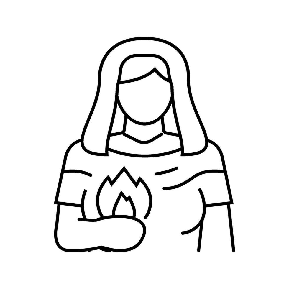 Hestia griechisch Gott uralt Linie Symbol Vektor Illustration