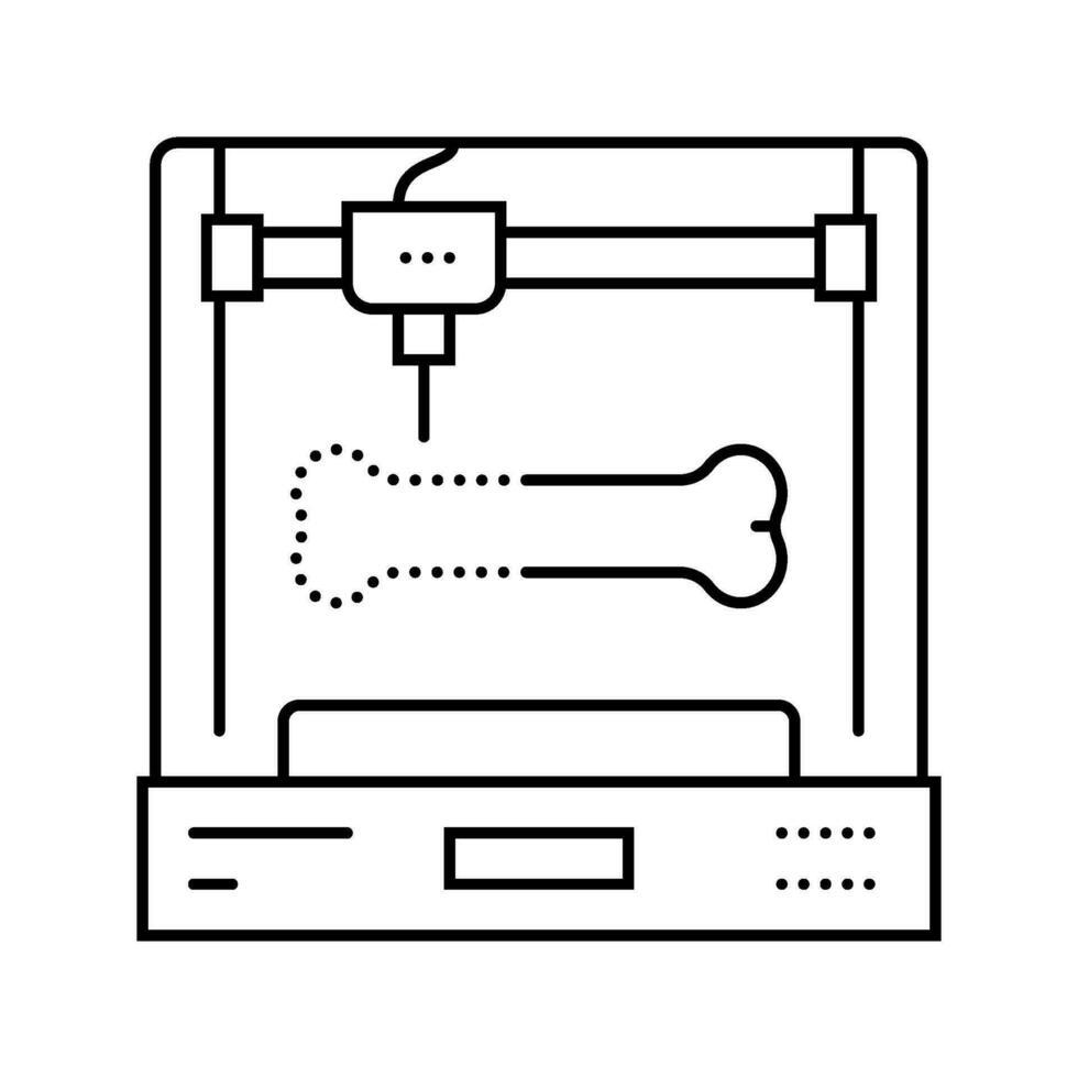 3d tryckt ben framtida teknologi linje ikon vektor illustration