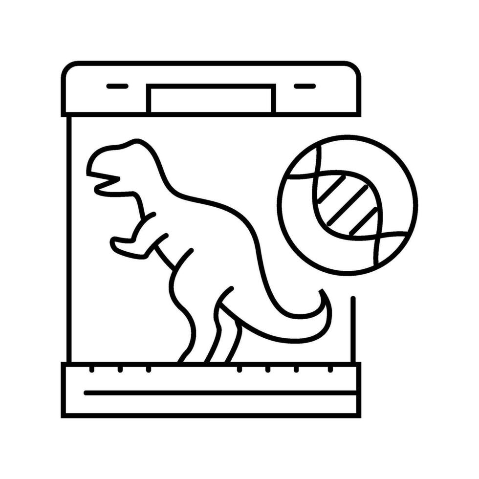 ausgestorben Spezies auferstanden Zukunft Technologie Linie Symbol Vektor Illustration