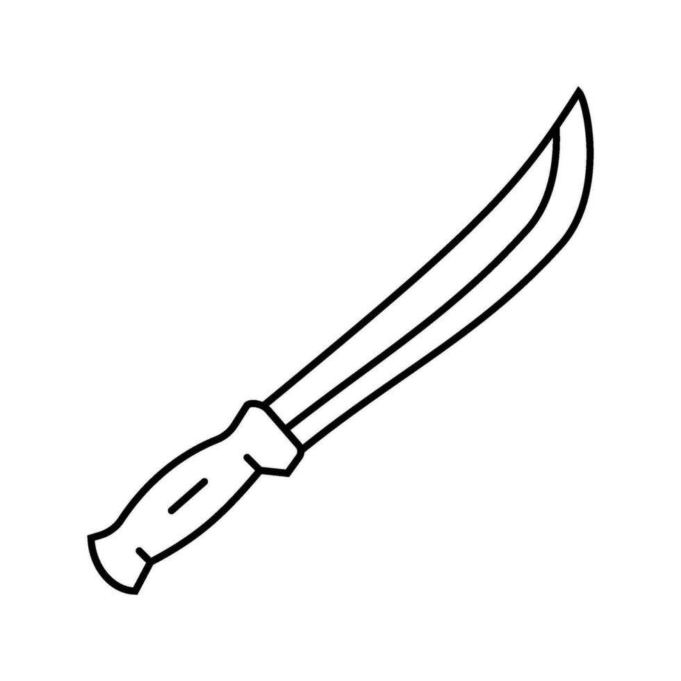 machete vapen krig linje ikon vektor illustration