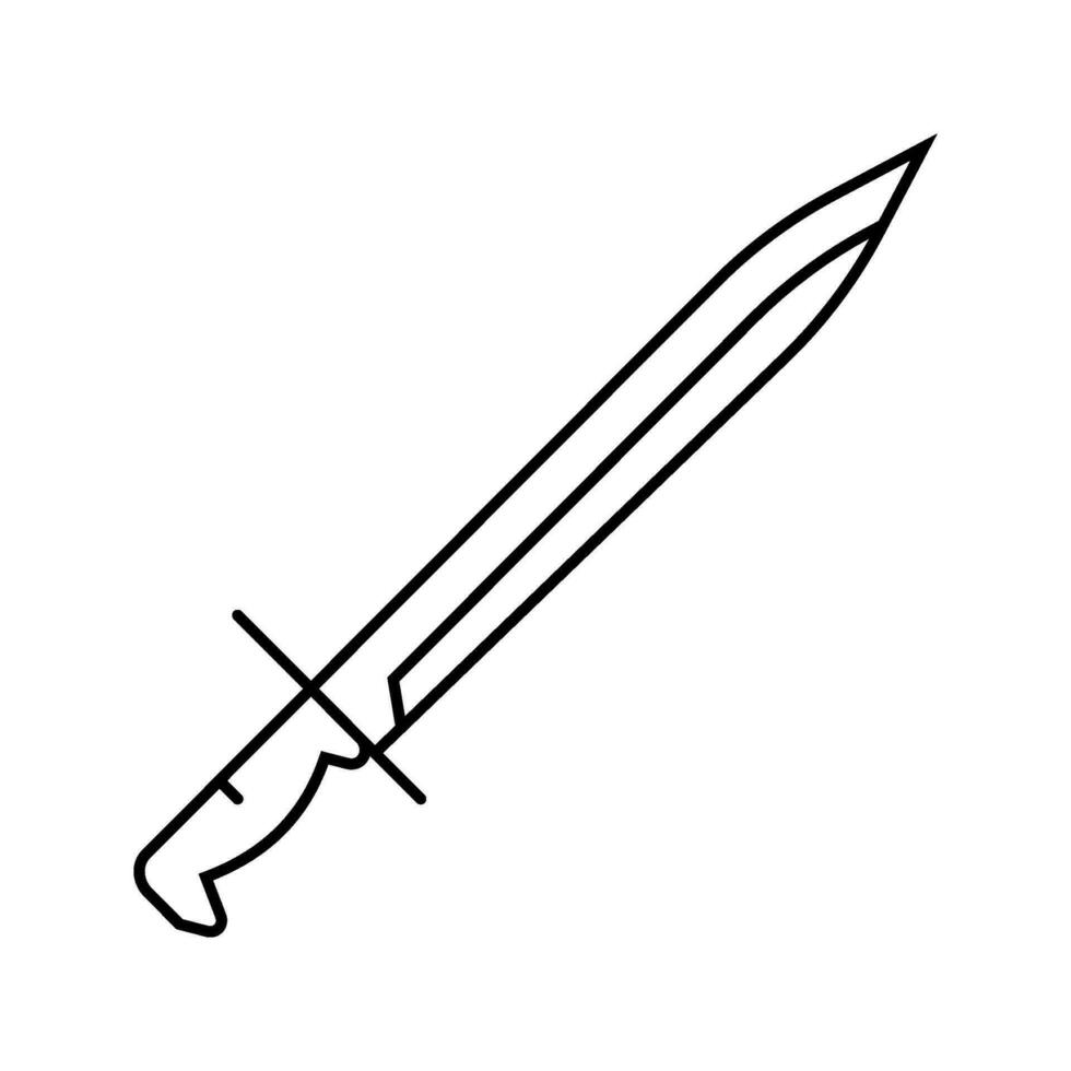 Bajonett Waffe Krieg Linie Symbol Vektor Illustration