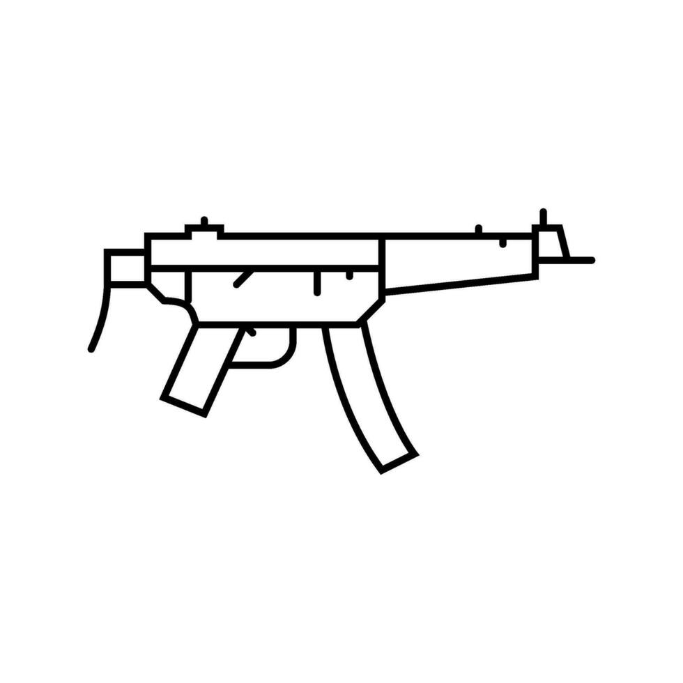 pistol vapen krig linje ikon vektor illustration