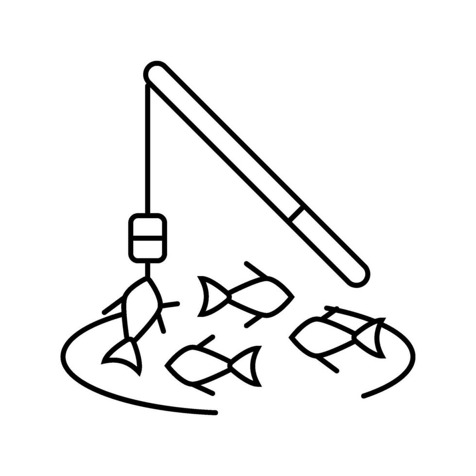 fiske spel styrelse tabell linje ikon vektor illustration