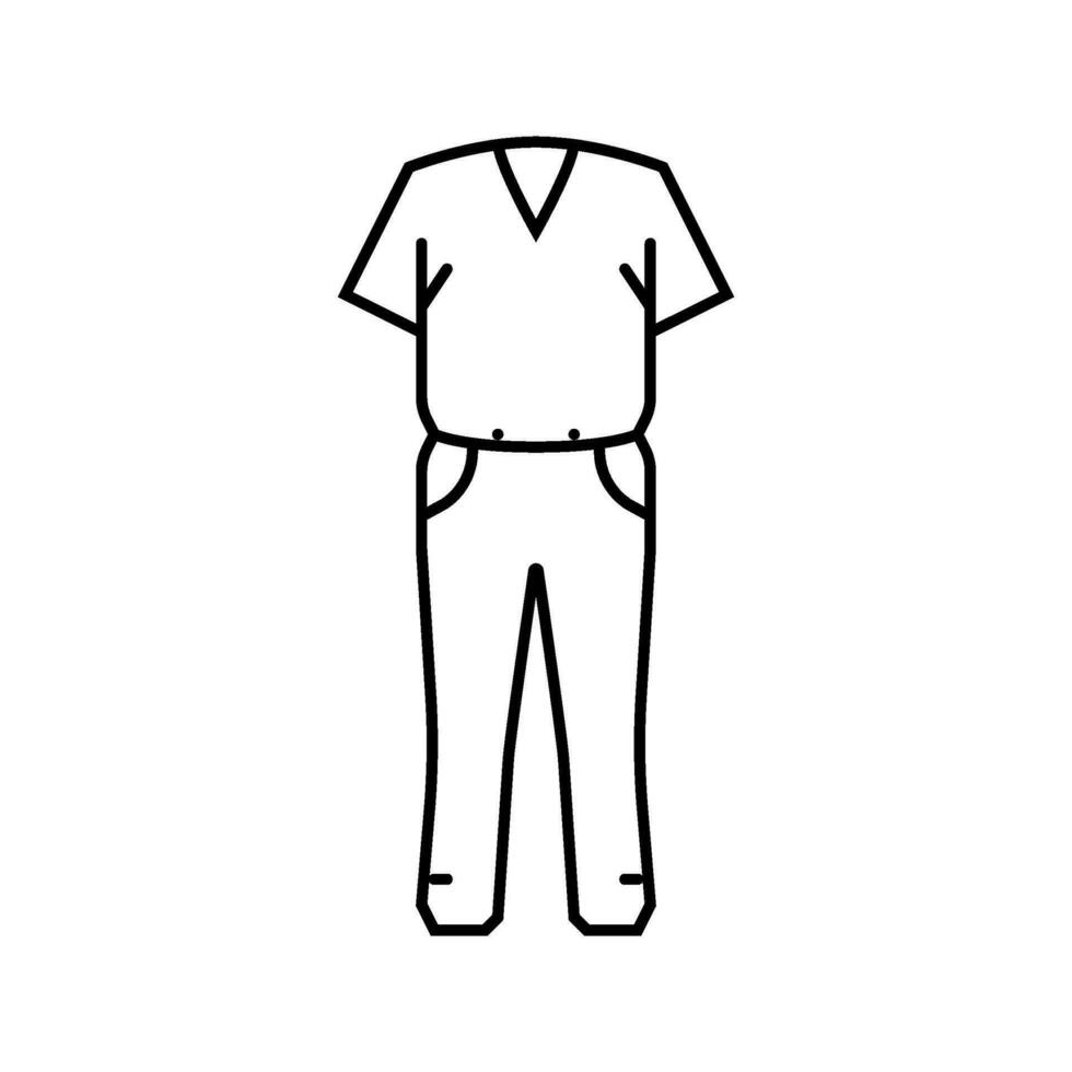 Häftling Uniform Verbrechen Linie Symbol Vektor Illustration