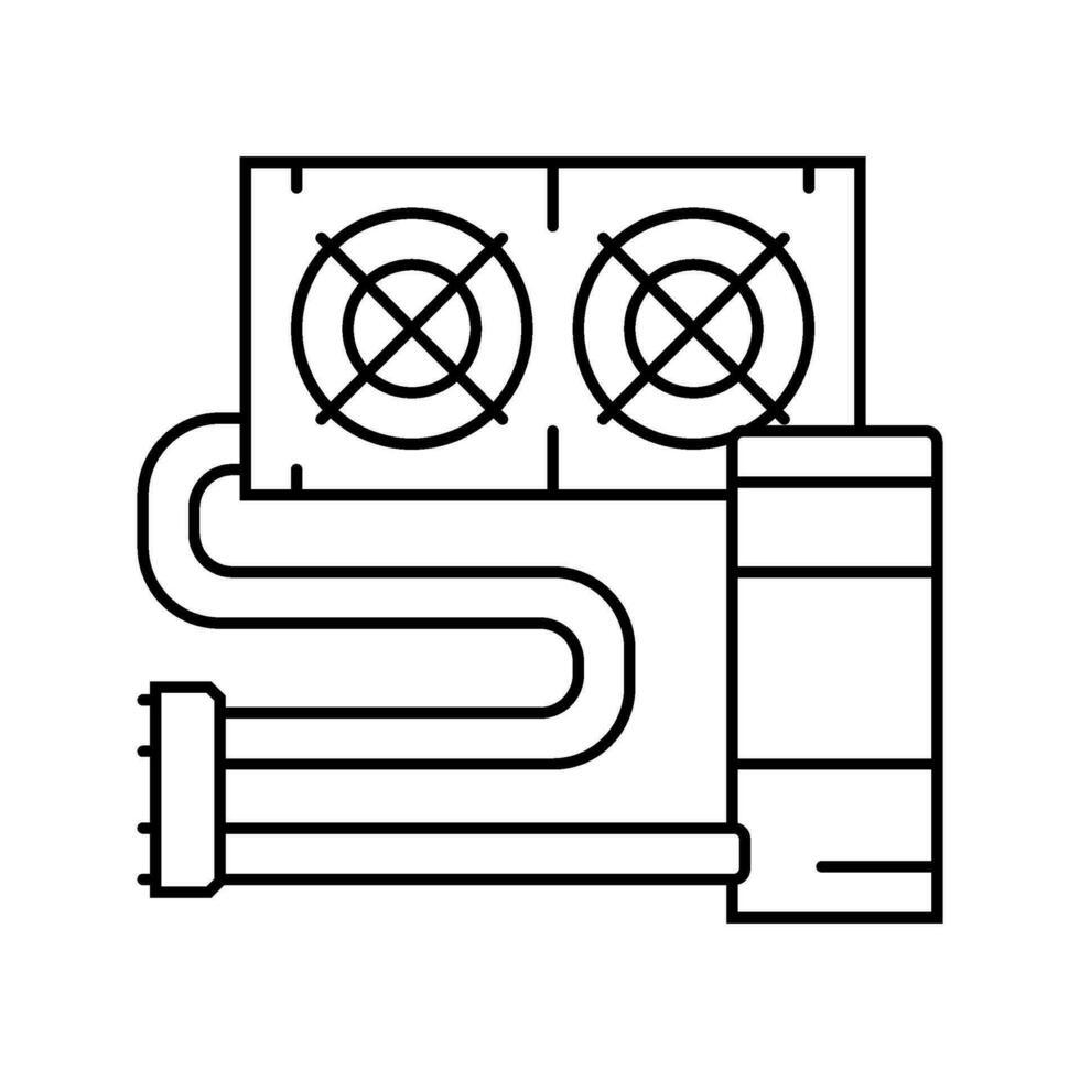 Flüssigkeit Kühlung Spielen pc Linie Symbol Vektor Illustration