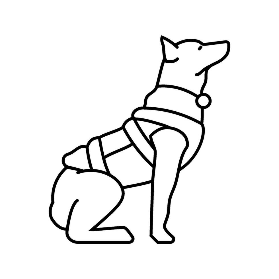 Polizei Hund Verbrechen Linie Symbol Vektor Illustration