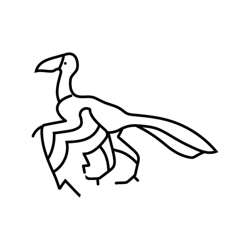 Archaeopteryx Dinosaurier Tier Linie Symbol Vektor Illustration