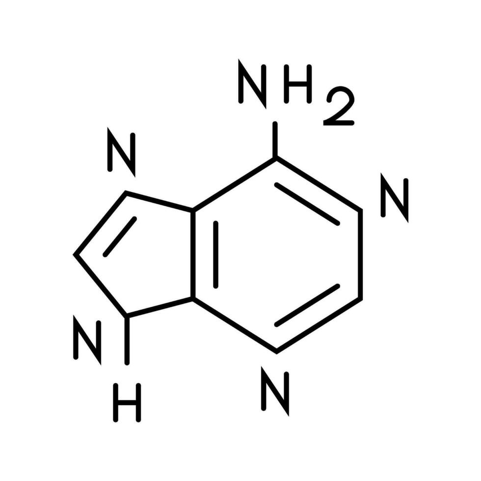 nuklein Acid Basen Biochemie Linie Symbol Vektor Illustration