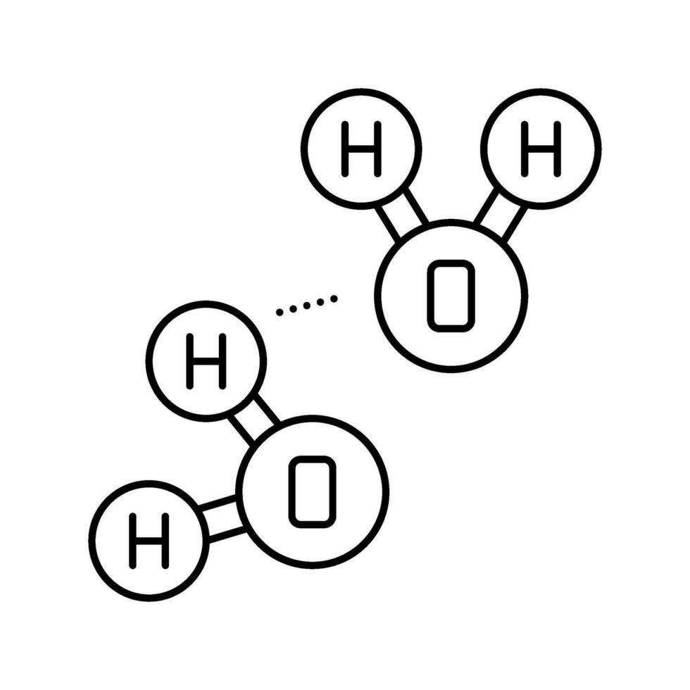 Wasserstoff Verbindung Biochemie Linie Symbol Vektor Illustration